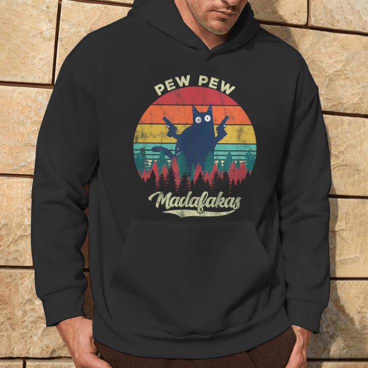 Cat Pew Pew Madafakas Vintage Crazy Cat Hoodie Lifestyle