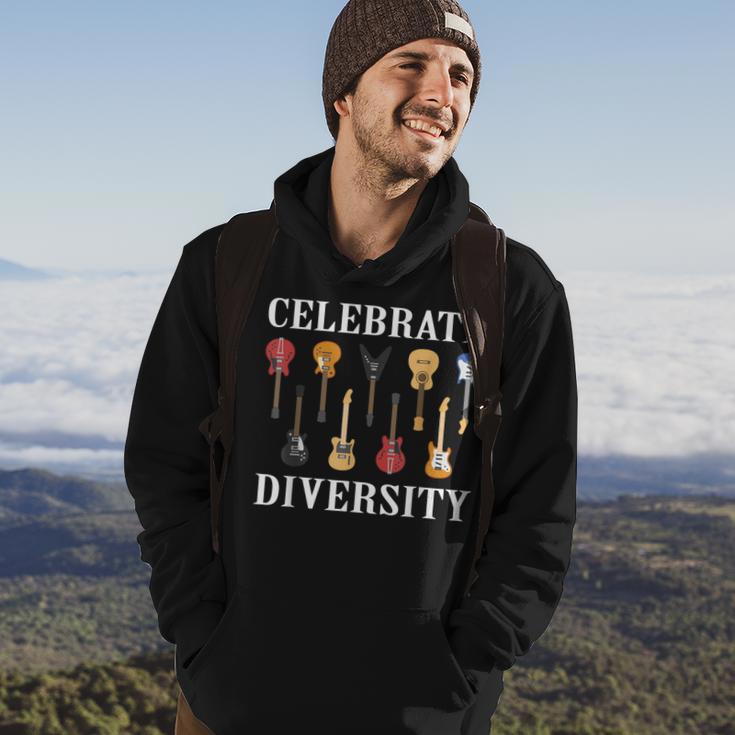 Celebrate Diversity Guitar Player Guitarist Pun Outfit Hoodie Lifestyle