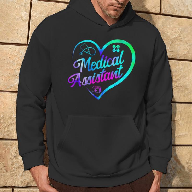 Certified Medical Assistant Watercolor Heart Cma Hoodie Lifestyle