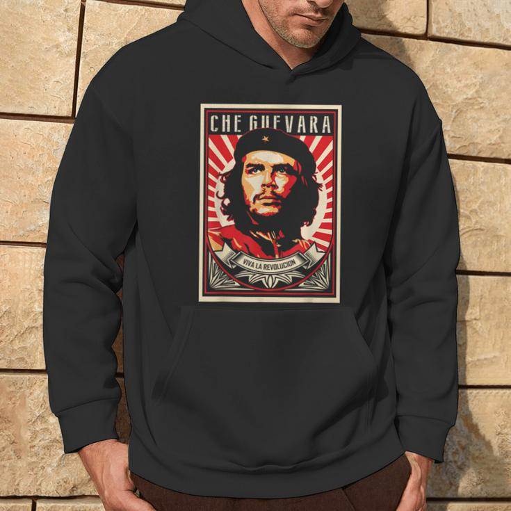 Che Guevara Viva La Revolucion Retro Vintage Style Hoodie Lifestyle