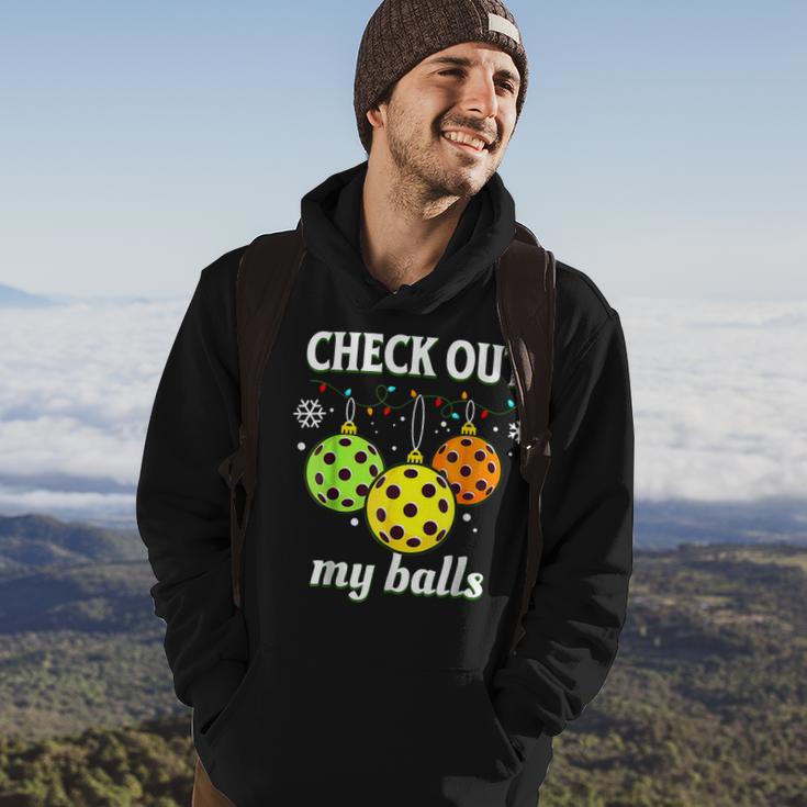 Check Out My Balls Pickleball Christmas Decoration Hoodie Lifestyle