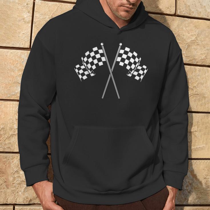 Checked Flag Racing Car Drag Racing Hoodie Lifestyle