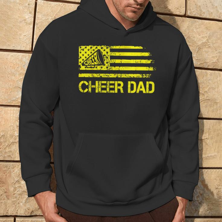 Cheer Dad Cheerleading Usa Flag Fathers Day Cheerleader Hoodie Lifestyle
