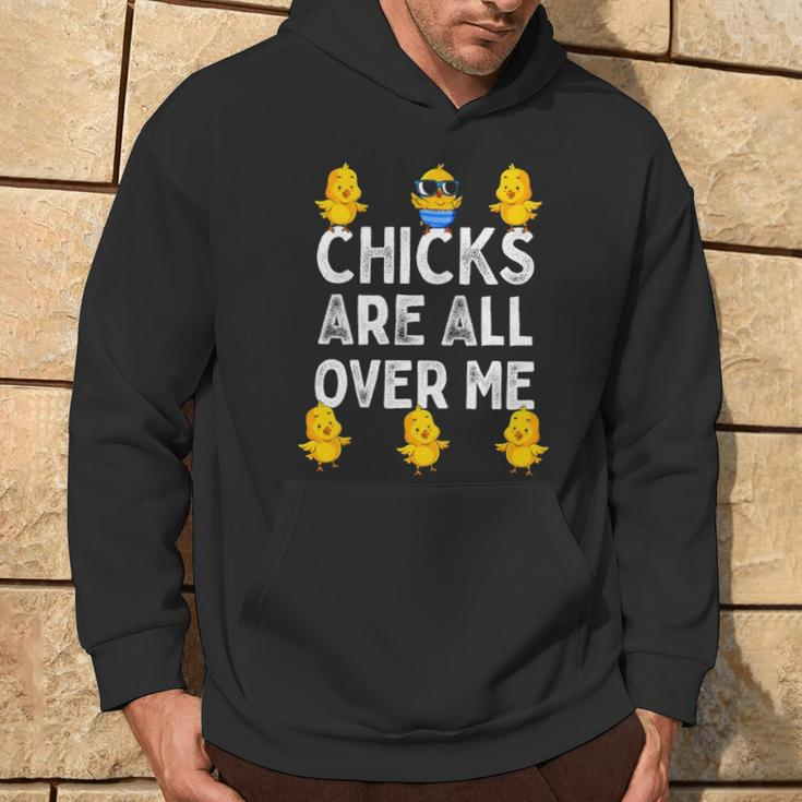 Chicks Are All Over Me Easter Baby Chicken Kids Boys Hoodie Lifestyle