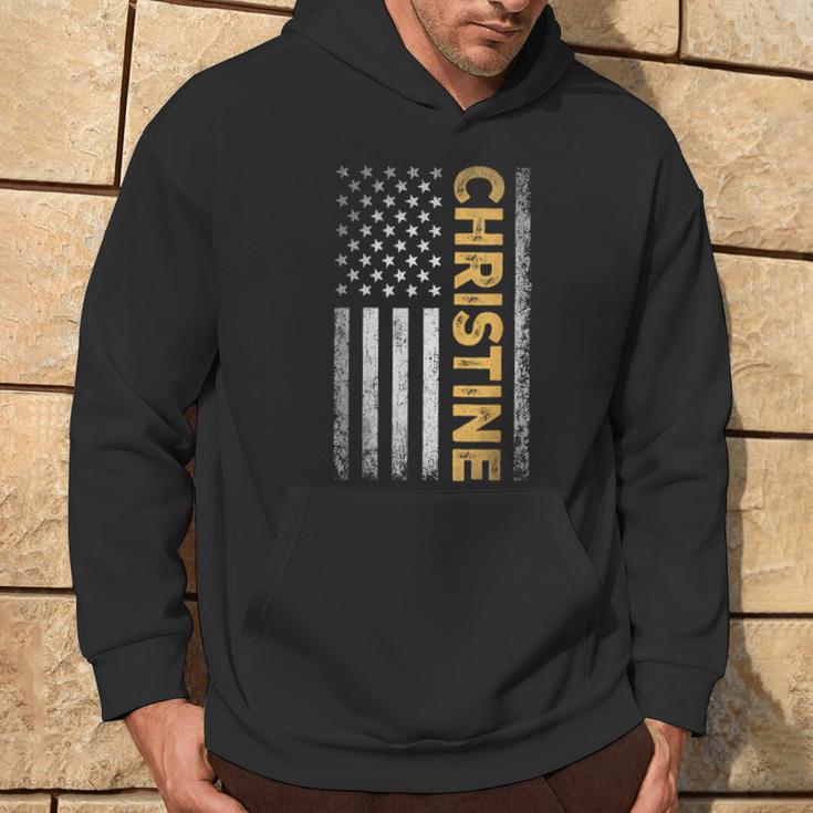 Christine First Name Christine Name American Flag Hoodie Lifestyle