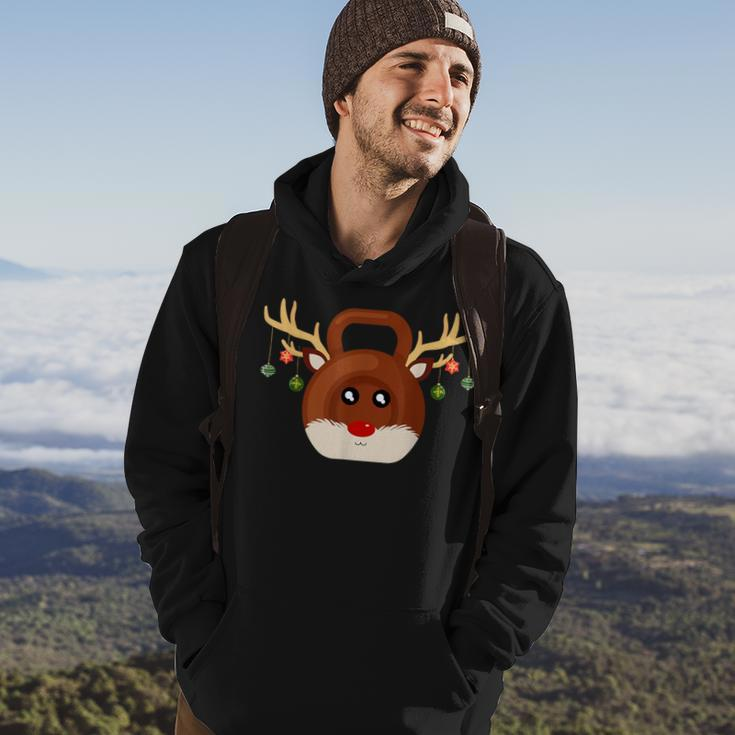 Christmas Gym Workout Reindeer Kettlebell Xmas For Gym Lover Hoodie Lifestyle