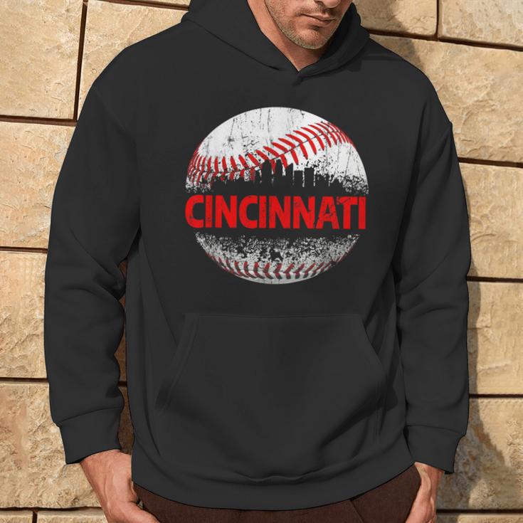 Cincinnati Souvenir Baseball City Downtown I Love Cincinnati Hoodie Lifestyle