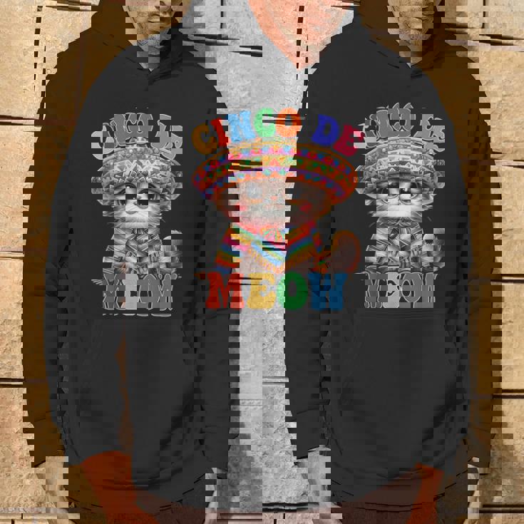 Cinco De Meow Cute Cat With Sombrero Cinco De Mayo Hoodie Lifestyle