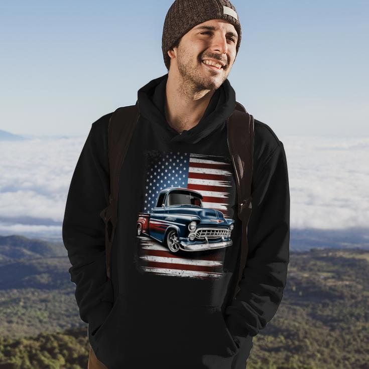 Classic Old Pickup Truck American Flag 4Th Of July Patriotic Hoodie Lifestyle