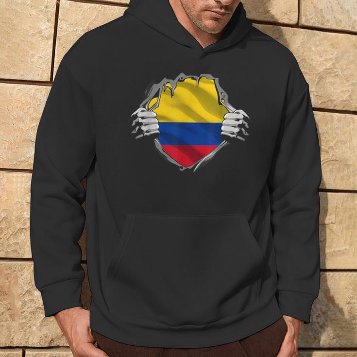 Colombia Flag Superhero Colombian Flag Hoodie Lebensstil