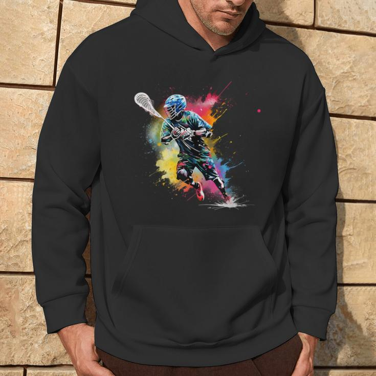 Colorful Lacrosse Player Boy On Lacrosse Hoodie Lifestyle