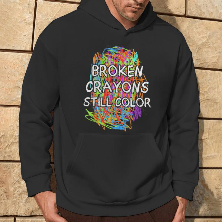 Colorful Mental Health Supporter Broken Crayons Still Color Hoodie Lifestyle