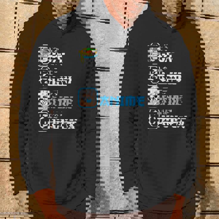 Comer Dormir Anime Repetir Manga Otaku Divertido Japonés Anime Sudadera Estilo de vida