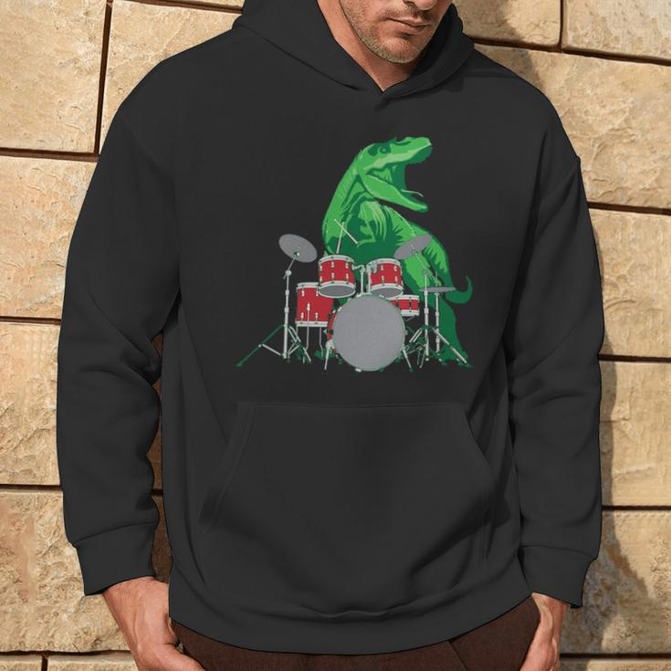 Cool Dinosaur Drummer Best For All Drummers Hoodie Lifestyle