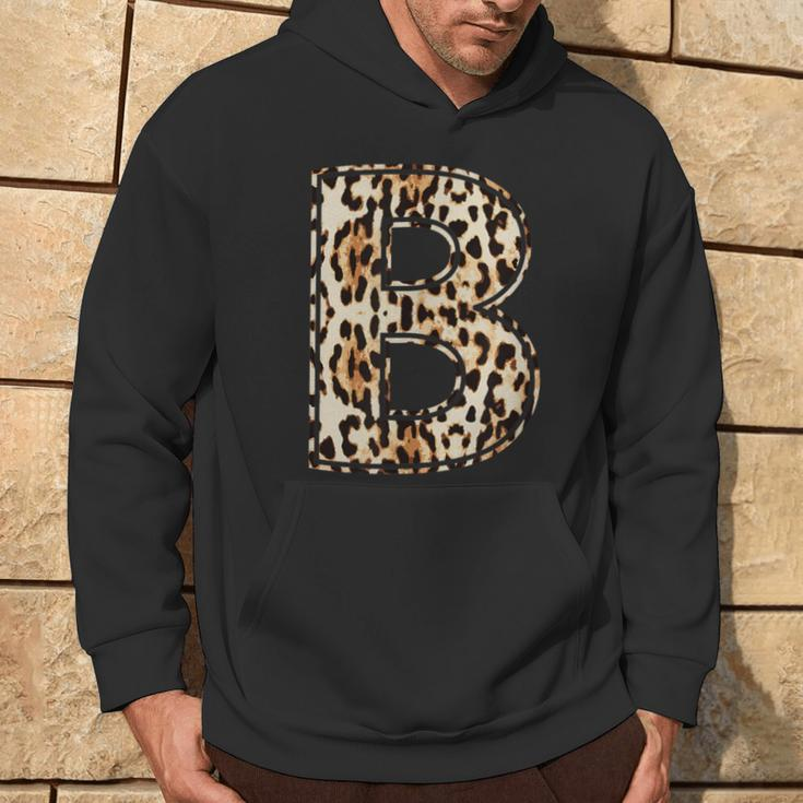 Cool Letter B Initial Name Leopard Cheetah Print Hoodie Lifestyle