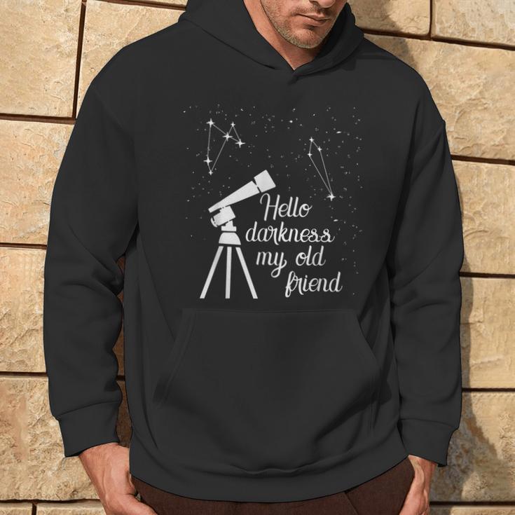 Cosmology Hello Darkness My Old Friend Astronomer Telescope Hoodie Lifestyle