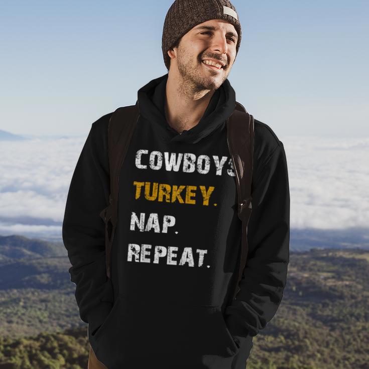 Cowboys Turkey Nap Repeat Thanksgiving Football Hoodie Lifestyle