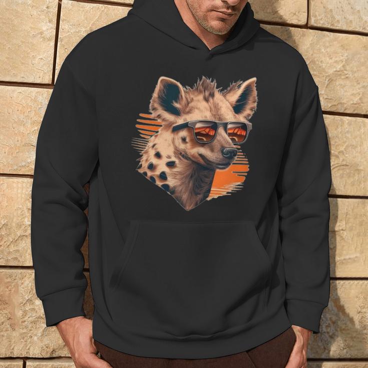 Crazy Looking And Laughing Hyena Hoodie Lifestyle