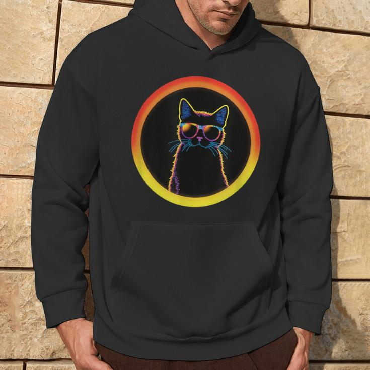 Cute And Cat Wearing Eclipse Glasses Hoodie Lifestyle