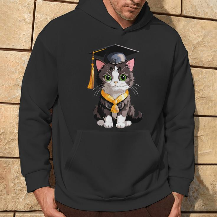 Cute Graduation Cat Colorful Kitty Kitten Grad Celebration Hoodie Lifestyle