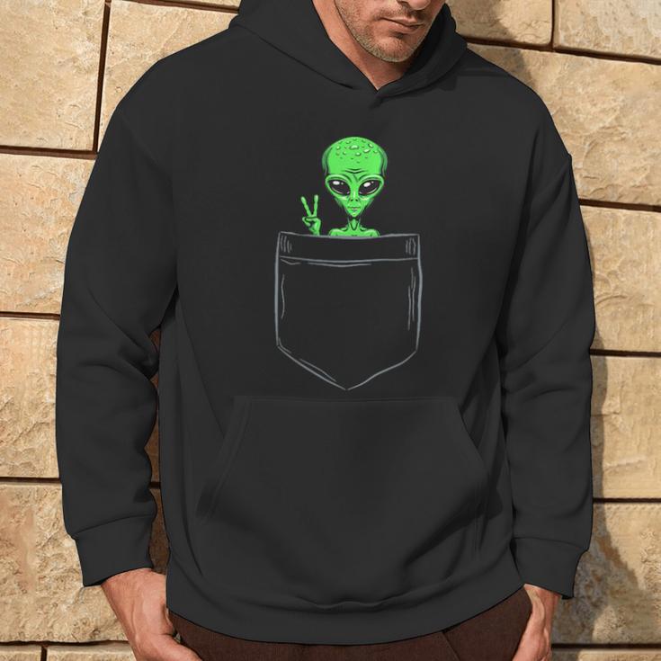 Cute Little Alien In Pocket Vintage Universe Ufo Idea Hoodie Lifestyle