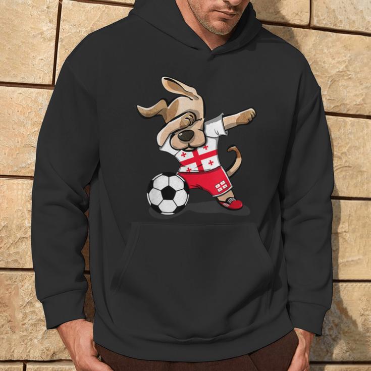 Dabbing Dog Georgia Football Georgian Flag Football Kapuzenpullover Lebensstil