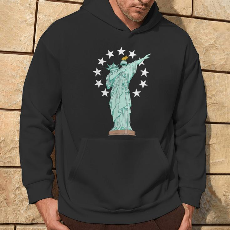 Dabbing Statue Of Liberty-Vintage Betsy Ross American Flag Hoodie Lifestyle