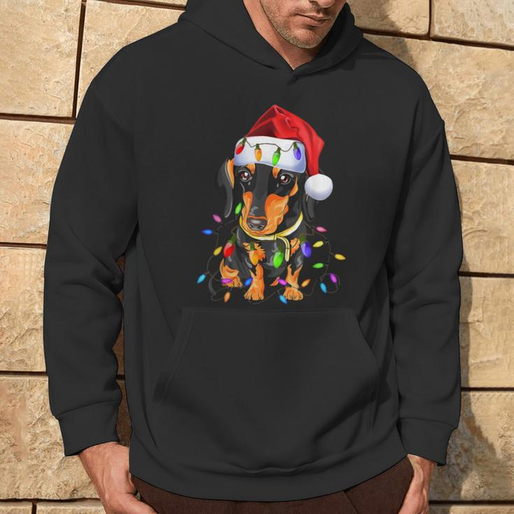 Dachshund Christmas Loves Led Cute Dog Lovers Hoodie Lifestyle