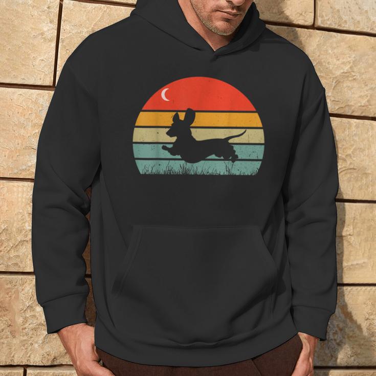 Dachshund Wiener Dog Sunset Retro Vintage Dog Lovers Hoodie Lifestyle