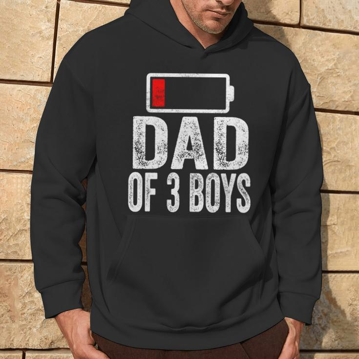 Dad Of 3 Boys Low Battery From Son Father's Day Birthday Hoodie Lifestyle