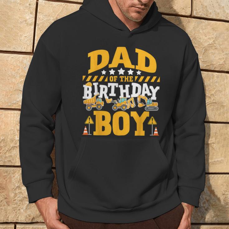 Dad Of The Birthday Boy Excavator Construction Truck Hoodie Lifestyle