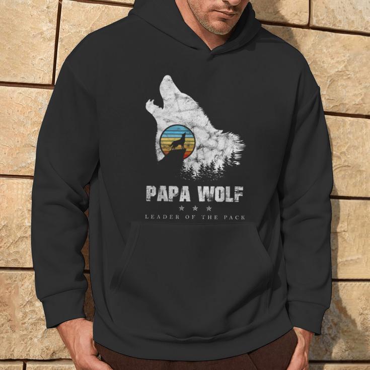 Dad Wolf Rudelführer Father's Day Wolfs intage Kapuzenpullover Lebensstil