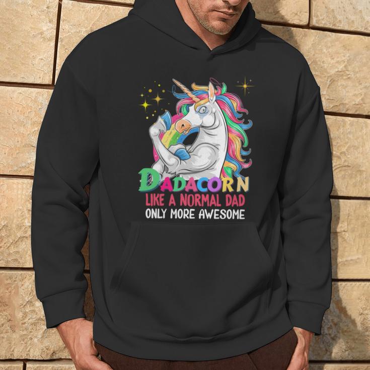 Dadacorn Muscle Unicorn Familienmatching Für Papa-Liebhaber Kapuzenpullover Lebensstil