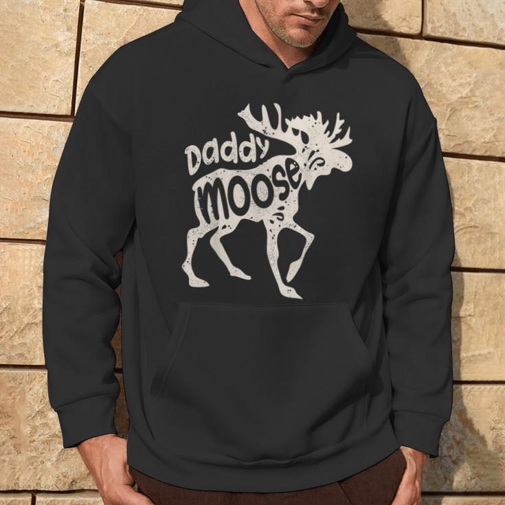 Daddy Moose Fathers Day Dad Papa Family Matching Vintage Hoodie Lifestyle