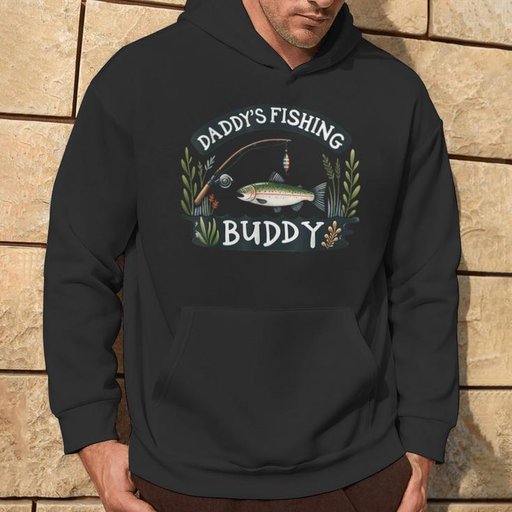 Daddy's Fishing Buddy Vintage Style Angler Enthusiast Hoodie Lifestyle