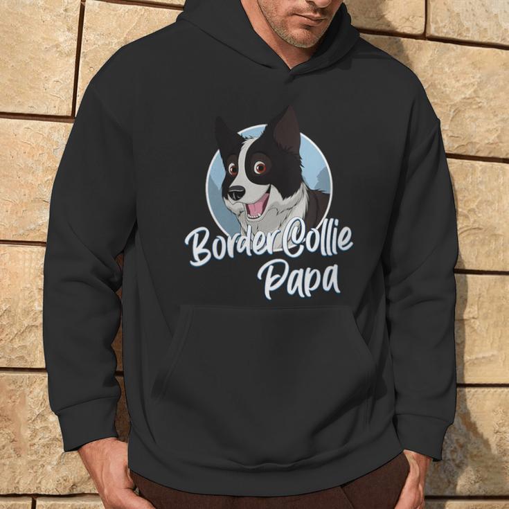 Damen Border Collie Papa Mit Comic Zeichnung Herren Mit-Ausschnitt Kapuzenpullover Lebensstil