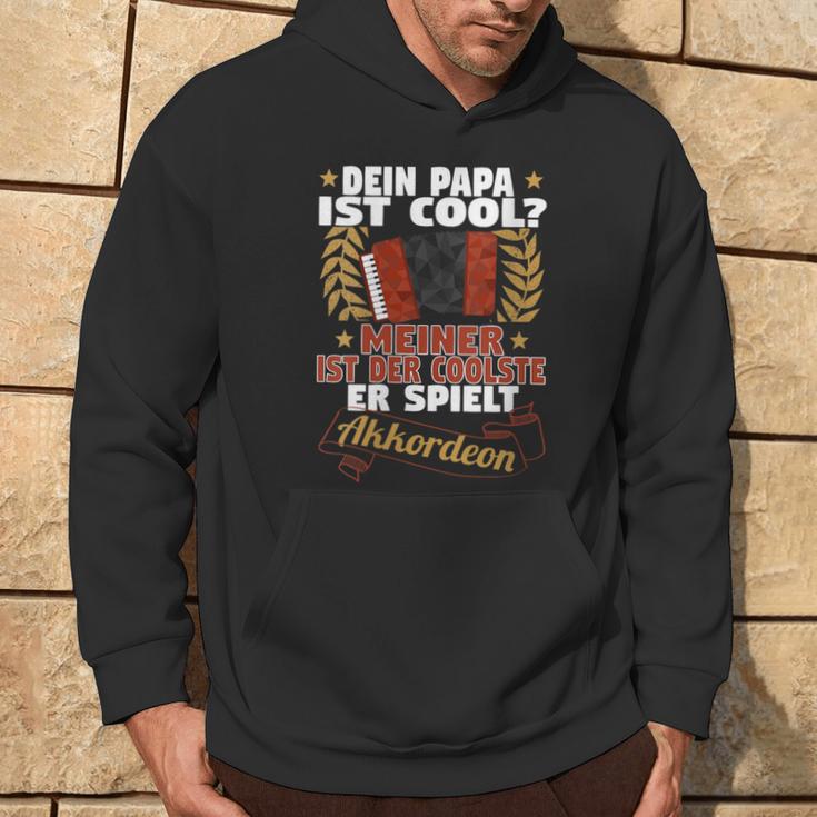 Damen Dein Papa Ist Cool Meiner Spielt Akkordeon Akkordeonspieler Mit-Ausschnitt Kapuzenpullover Lebensstil