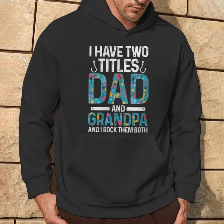 Damen Ich Habe Zwei Titel Papa Und Opa Großvater Mit-Ausschnitt Kapuzenpullover Lebensstil