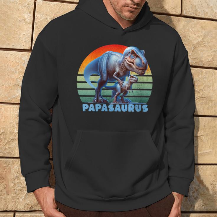 Damen Papasaurusatertag Bester Papa Mit-Ausschnitt Kapuzenpullover Lebensstil