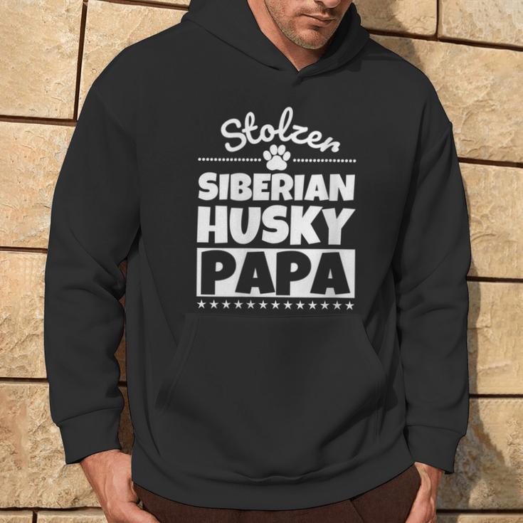 Damen Stolzer Siberian Husky Papa Mit-Ausschnitt Kapuzenpullover Lebensstil