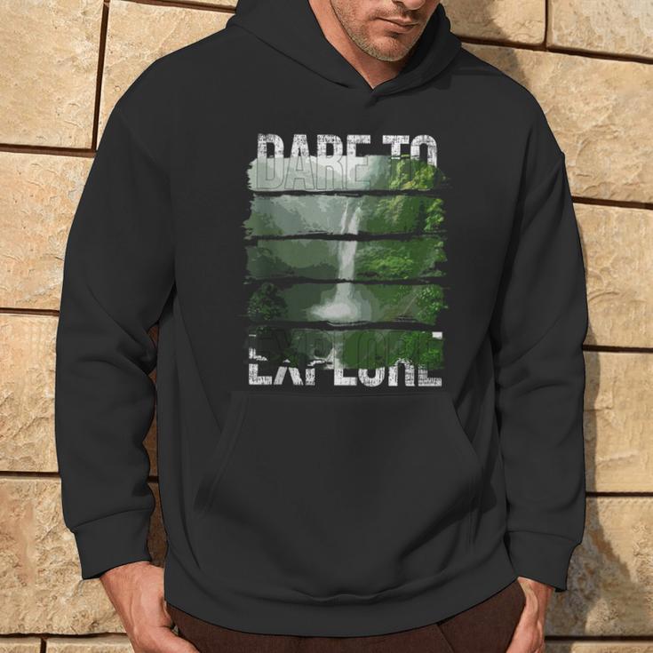 Dare To Explore Waterfall Hoodie Lifestyle