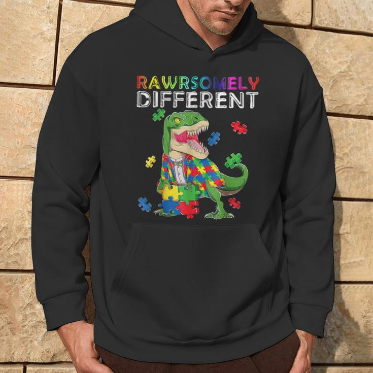 Dare To Be Yourself Different Autism Awareness Dinosaur Hoodie Lifestyle