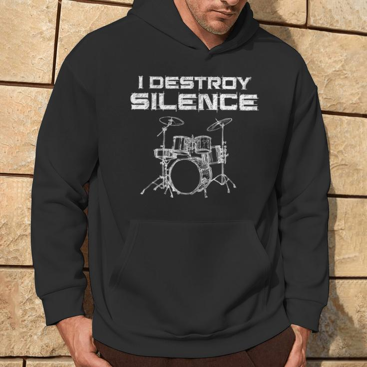I Destroy Silence Drums Drummer Hoodie Lifestyle