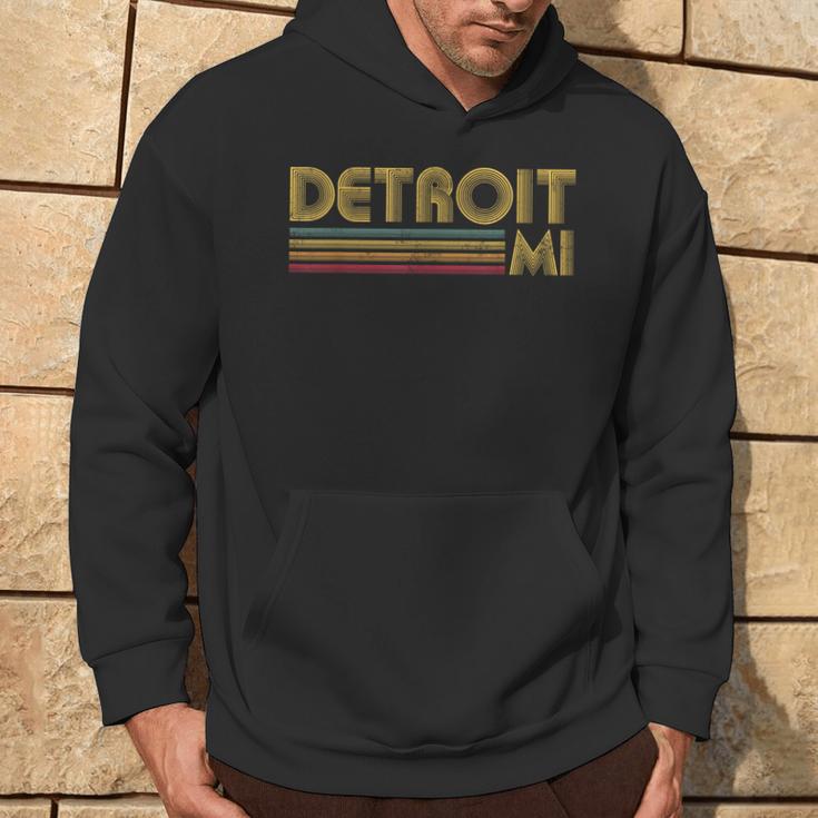 Detroit Michigan Mi Retro Vintage 60'S 70'S 80'S Hoodie Lifestyle