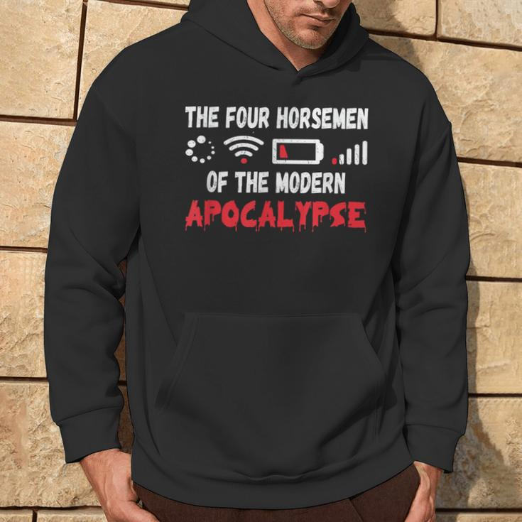 Die Vier Modernen Apokalyptischen Reiter Hoodie, Schwarz, Spaßmotiv Lebensstil