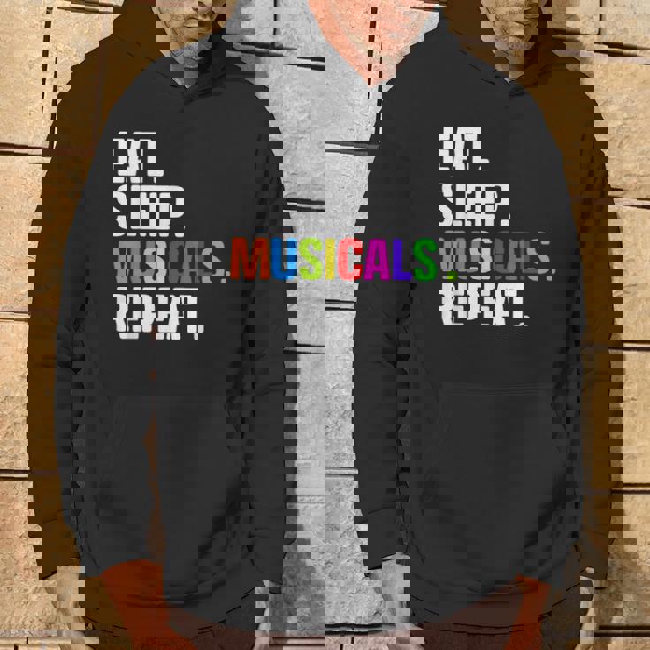 Divertido Eat Sleep Musicals Repeat Sudadera Estilo de vida
