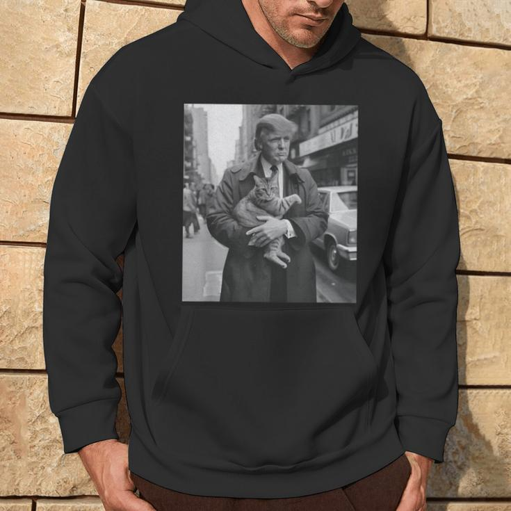Donald Trump And Cat In Nyc Hoodie Lifestyle