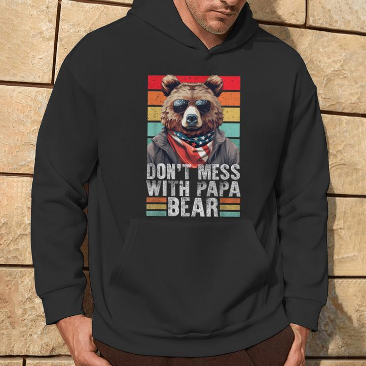 Don't Mess With Papa Bear Vintage Papa Bear Father's Day Hoodie Lifestyle