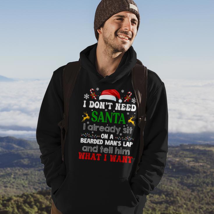 I Don't Need Santa I Already Sit On A Bearded Man's Lap Hoodie Lifestyle