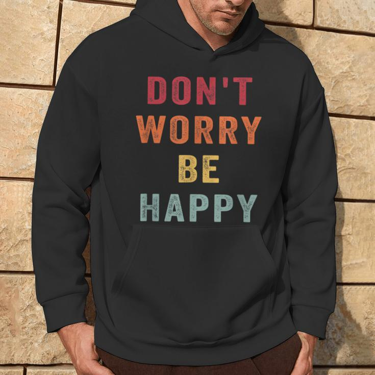 Don't Worry We Be Happy Retro Vintage Style 70S Motivational Hoodie Lifestyle